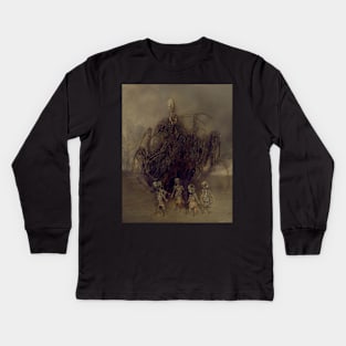 The Slender Man Kids Long Sleeve T-Shirt